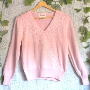 Jaclyn Smith Vintage Sweater Size 90"s Medium Pink Retro Fairycore Cottagecore